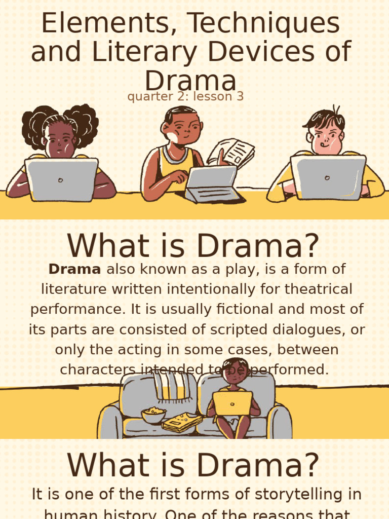 Drama Elements and Techniques Explained | PDF | Play (Theatre) | Monologue