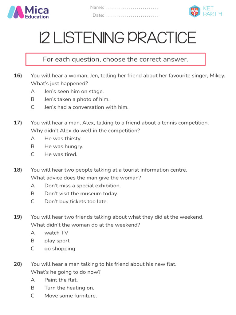 Key Exam Practice 12 | PDF