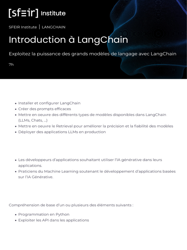 Introduction à LangChain pour Développeurs | PDF