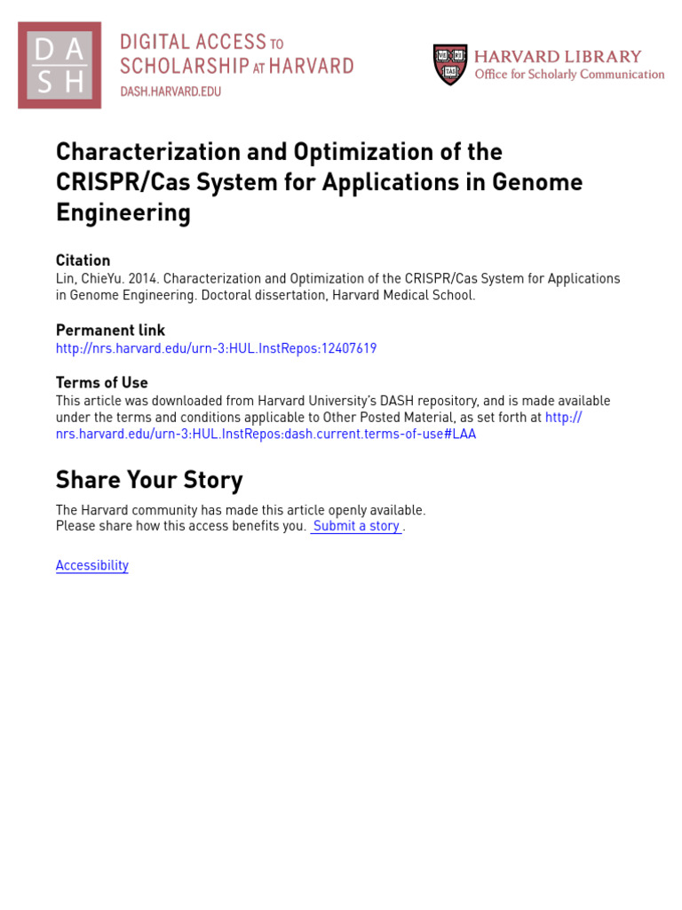 CRISPR/Cas Genome Editing Optimization | PDF | Crispr | Dna