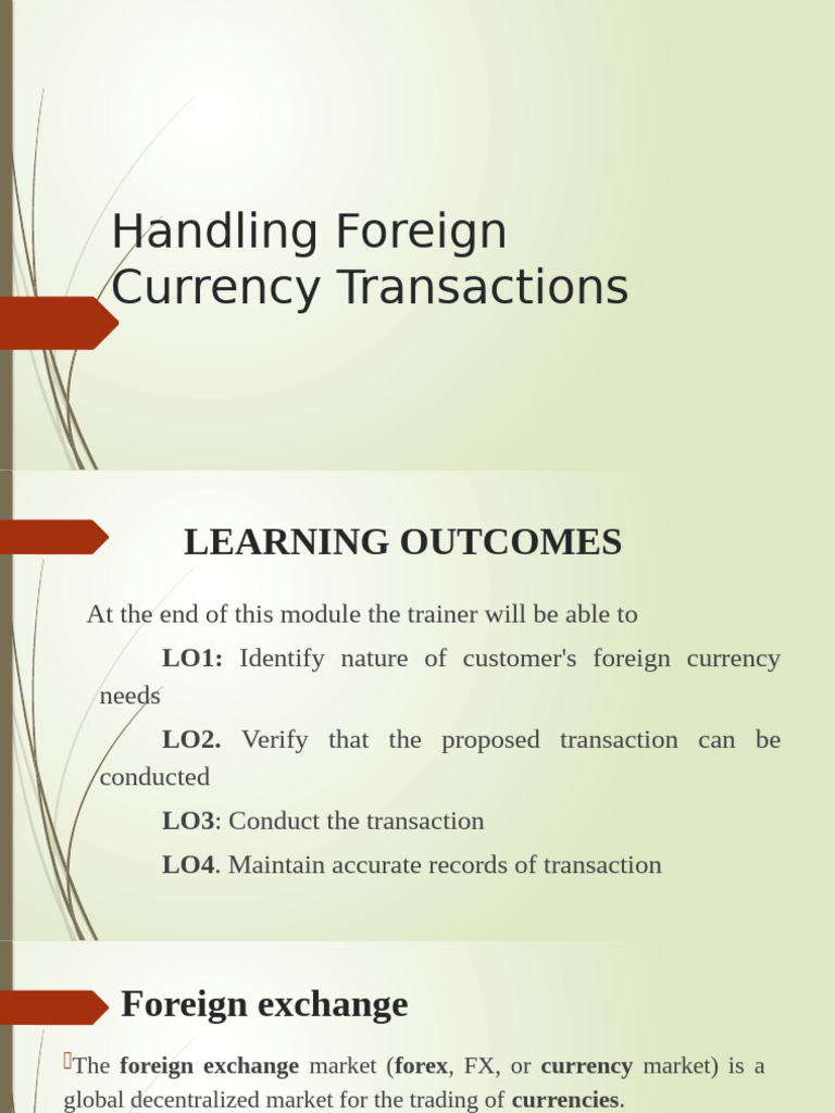 Handling Foreign Currency Transactions New | PDF | Foreign Exchange ...