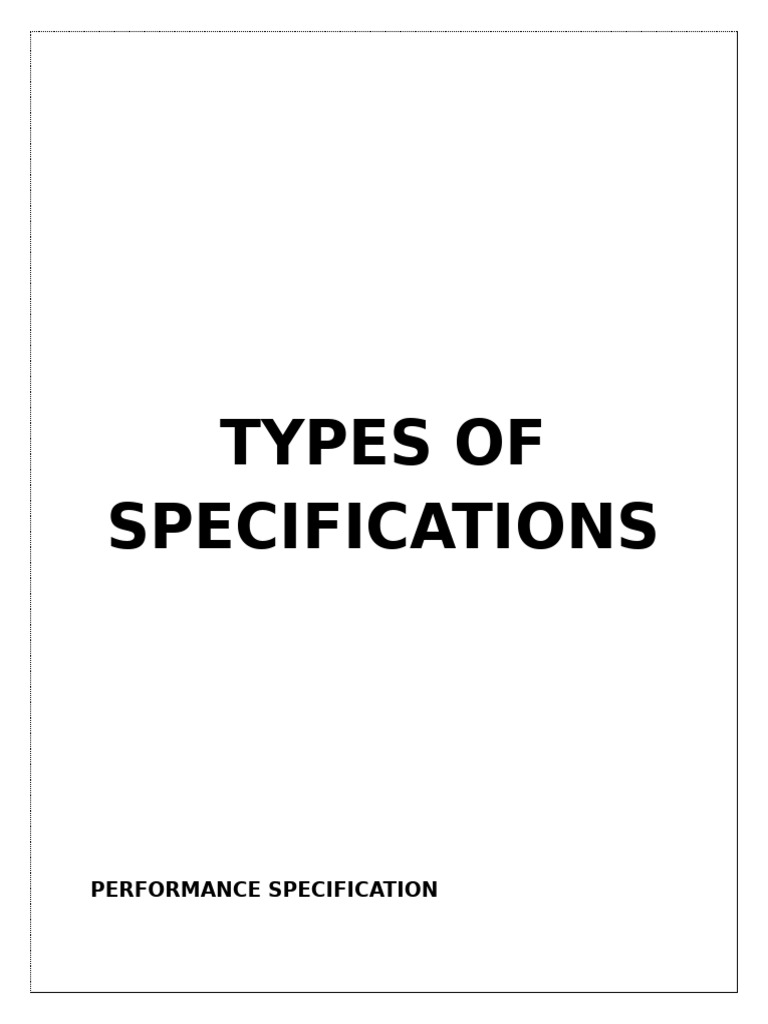 Types of Specifications | PDF | Concrete | Materials