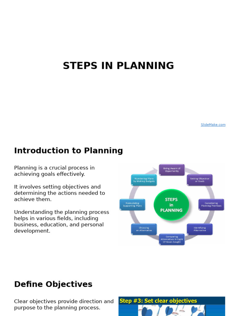 Steps in planning pdf goal evaluation