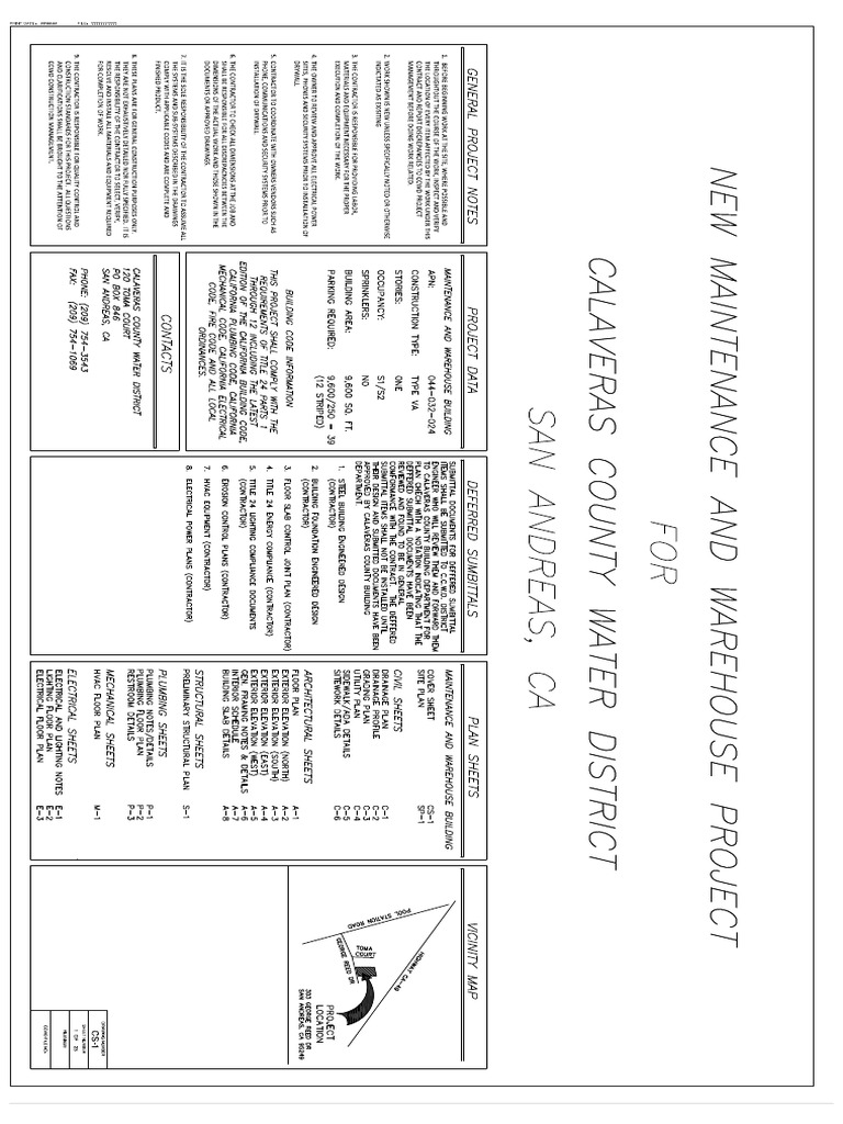 CCWD Maintenance and Warehouse Drawings 1 | PDF
