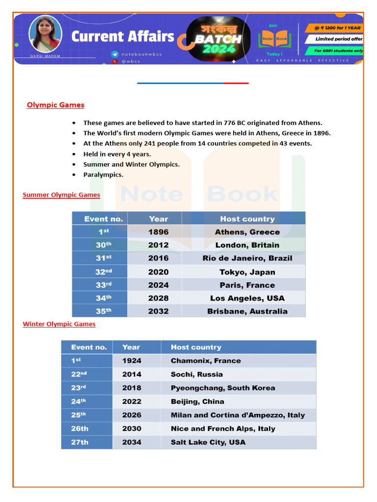 Paris Olympics 2024 Overview and Facts | PDF | International Sports ...