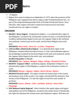 List of 17 Philippine Regions and Provinces | PDF | Luzon | Mindanao