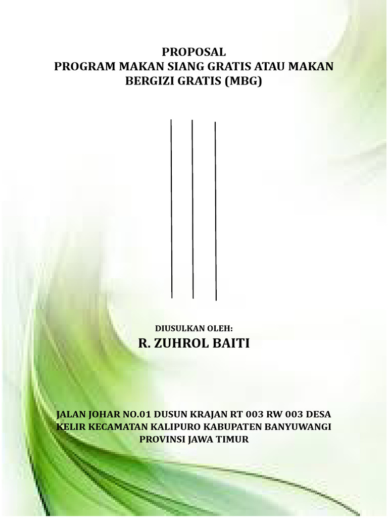 Proposal Makan Bergizi Gratis (MBG) 1 | PDF