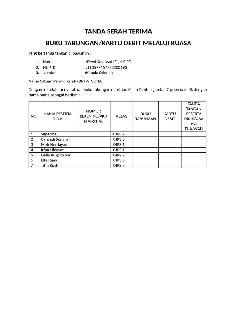 Latihan Surat Tyo | PDF
