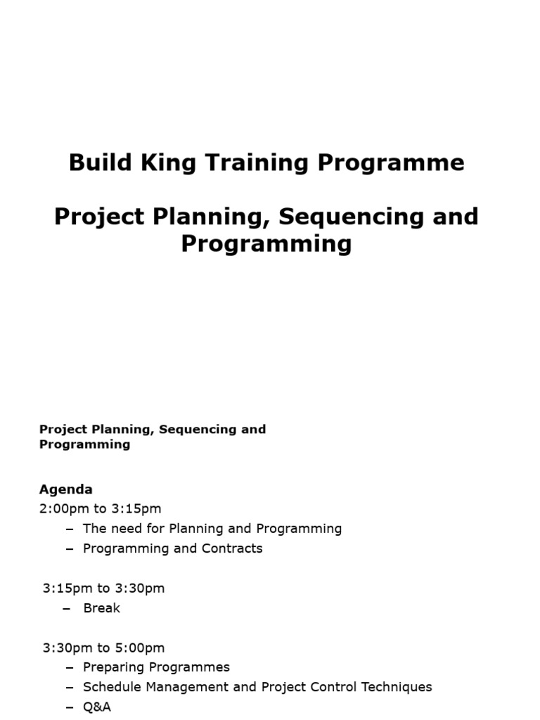 Project Planning and Programming Guide | PDF