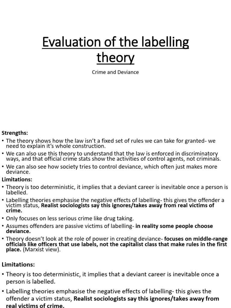 Labelling Theory in Crime Analysis | PDF