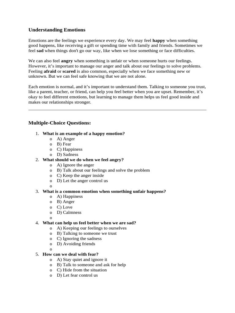 Understanding and Managing Emotions | PDF