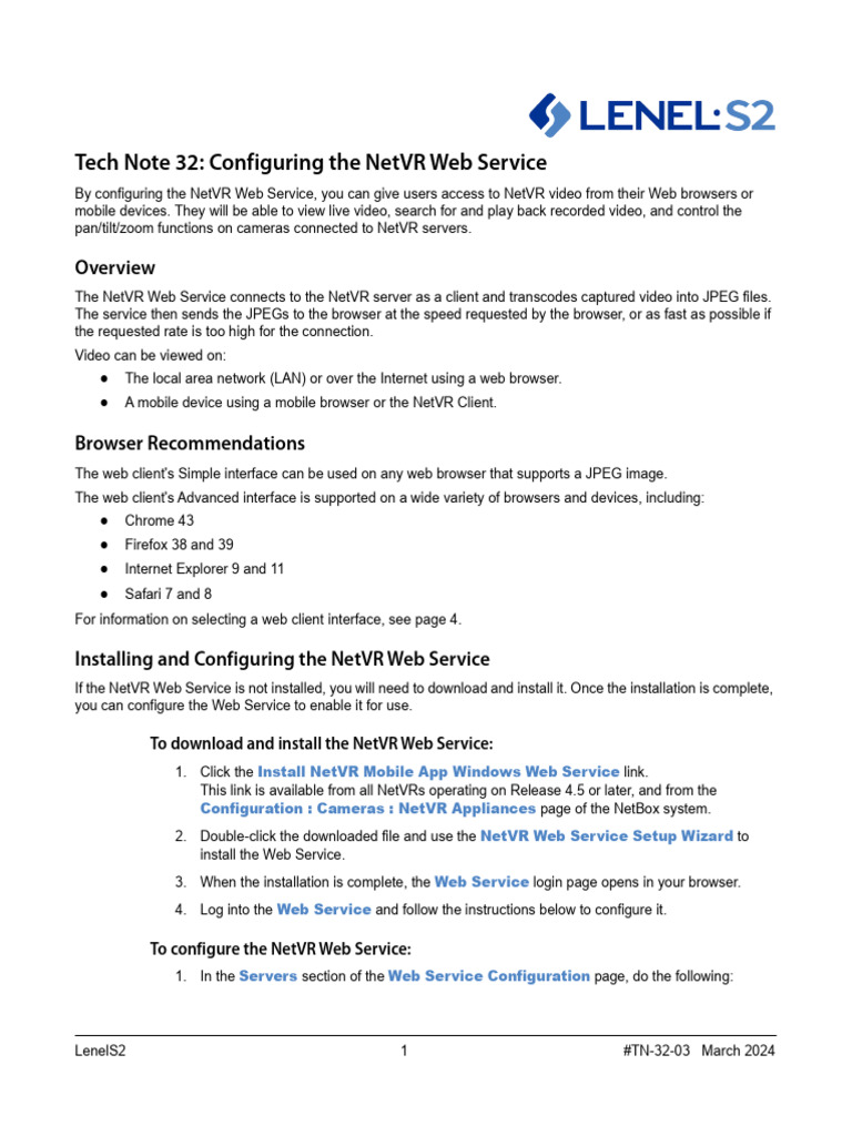 LenelS2_TechNote32_NetVR_WebService_03 | PDF | World Wide Web ...