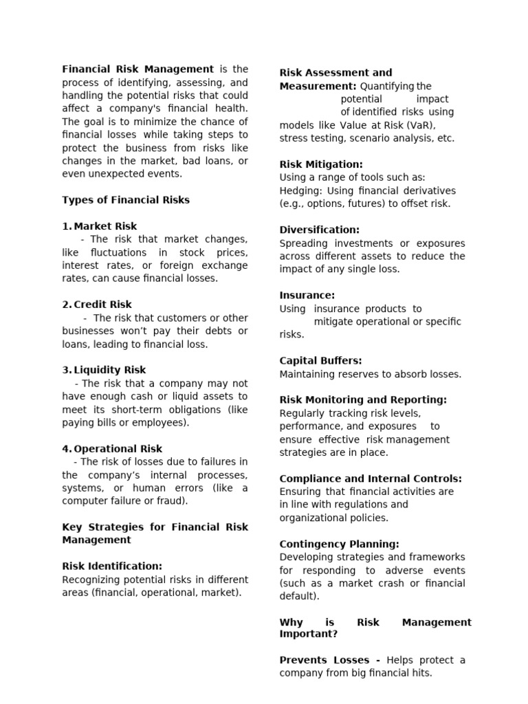 Financial Risk Management Strategies | PDF | Risk | Financial Risk