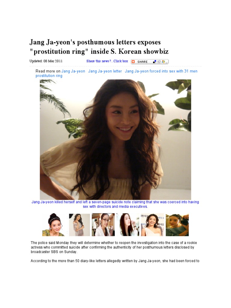 Jang Ja Yeon Letter In English
