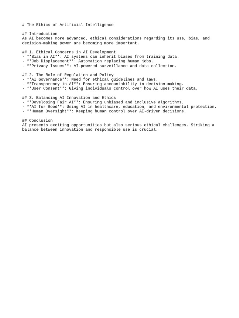 Ethics in Artificial Intelligence Explained | PDF