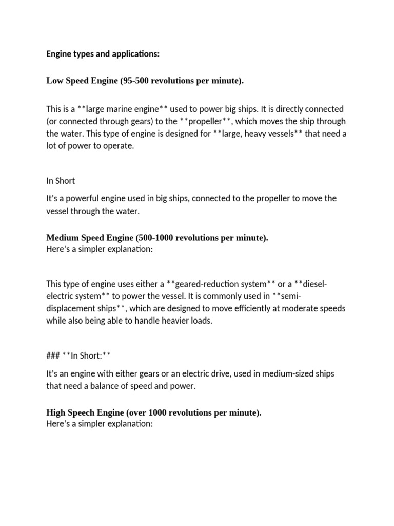 Marine Engine Types and Selection Guide | PDF | Engines | Horsepower