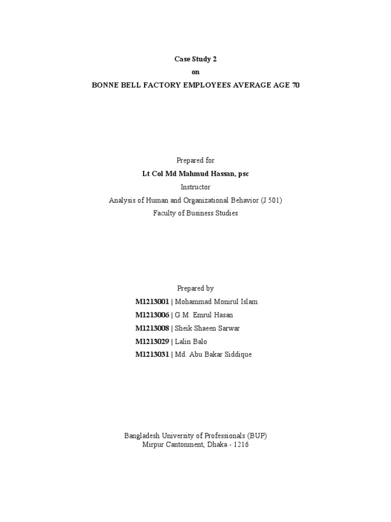 Bonne Bell Factory PDF Job Satisfaction Employment