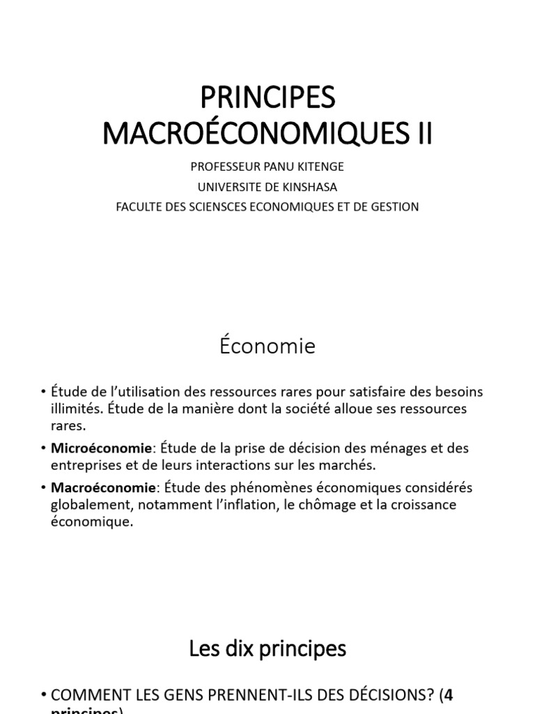 Principes de macroéconomie expliqués | PDF | Produit intérieur brut ...