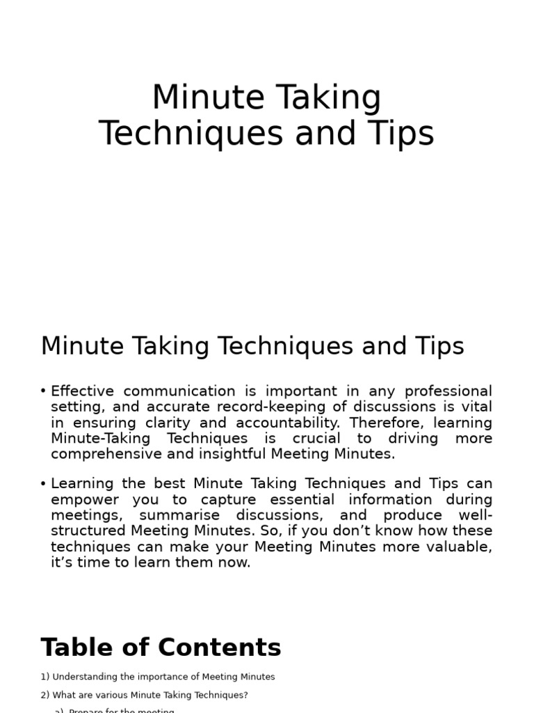 Essential Minute Taking Techniques | PDF | Information | Bias