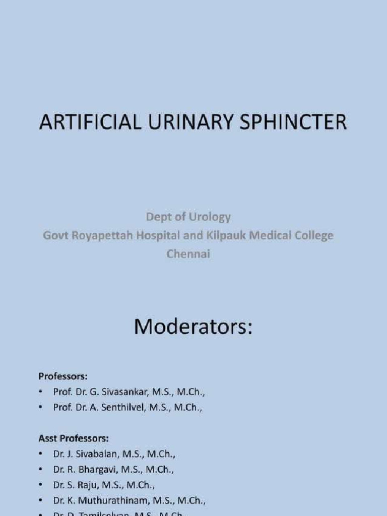 Artificial Urinary Sphincter | PDF