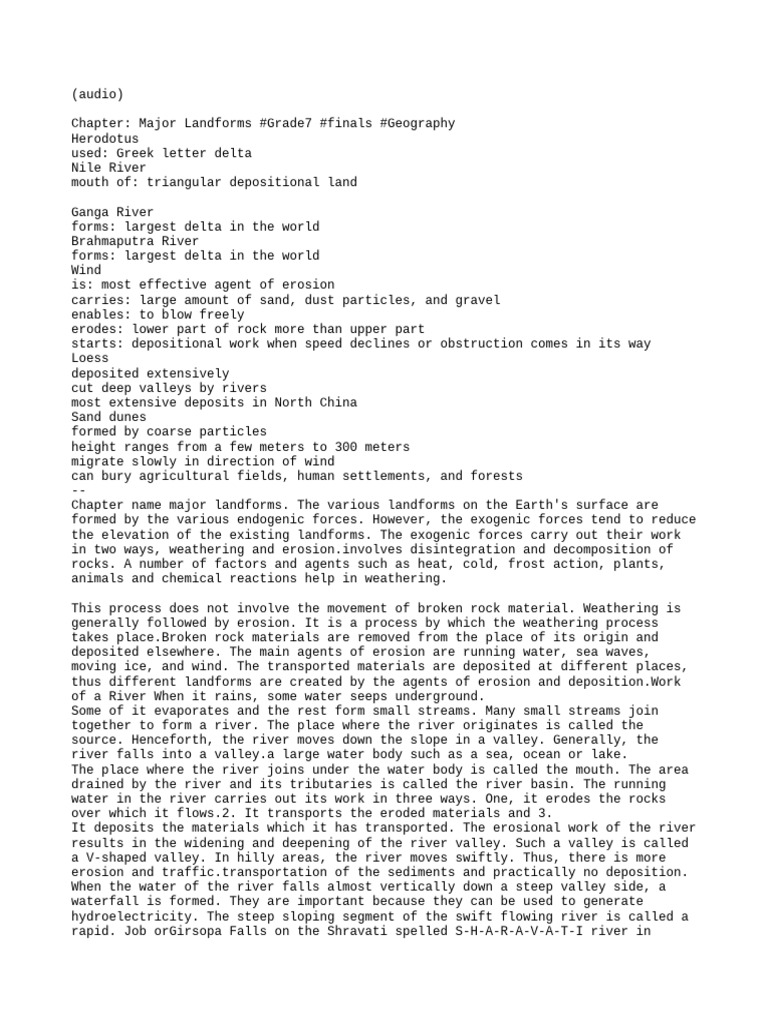 SSt notes upto Major Landforms | PDF | River Delta | River