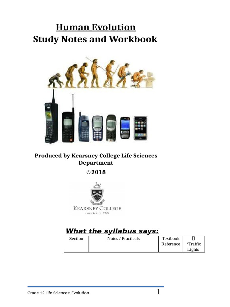 Grade 12 Human Evolution Study Guide | PDF | Hybrid (Biology) | Genetic ...
