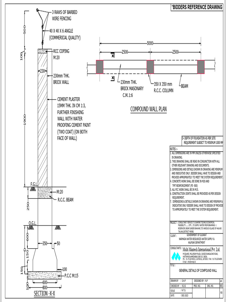 Compound Wall Design Specifications | PDF | Architectural Design ...