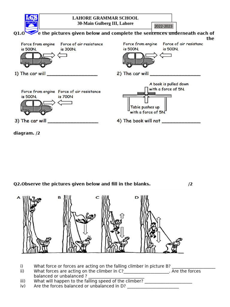 Forces Retest (1) (1) 234556 | PDF | Nature | Mass