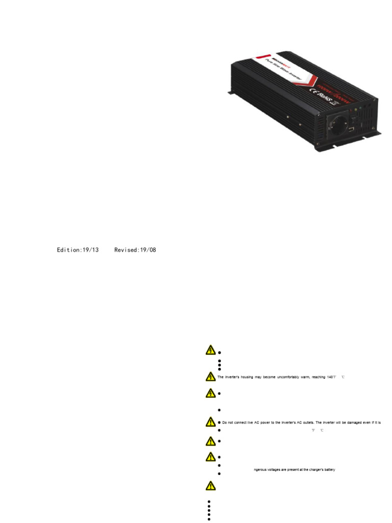 Power Inverter User Manual | PDF | Power Inverter | Battery Charger