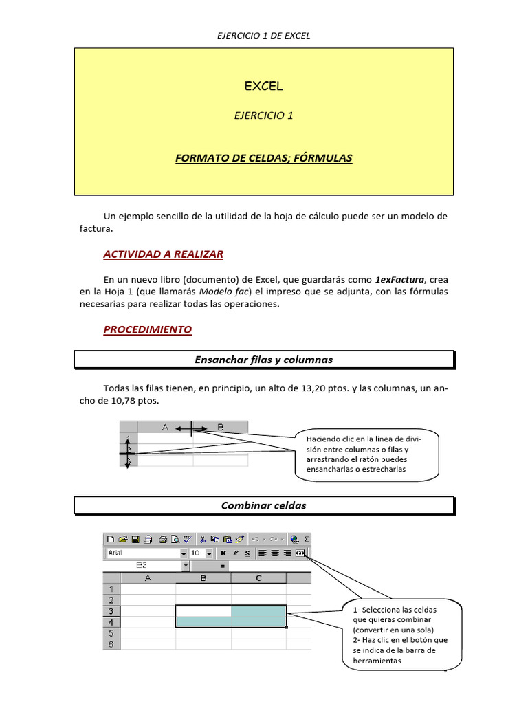 Guía Básica de Excel para Facturas | PDF | Microsoft Excel | Hoja de ...
