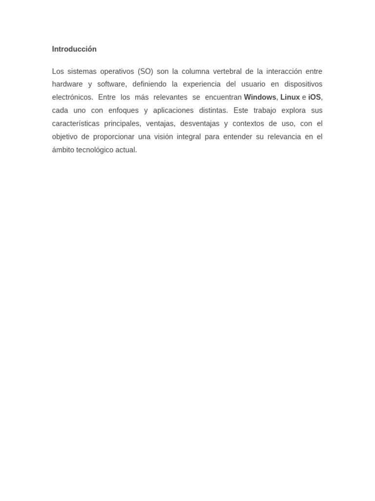 Comparativa de Sistemas Operativos: Windows, Linux, iOS | PDF ...