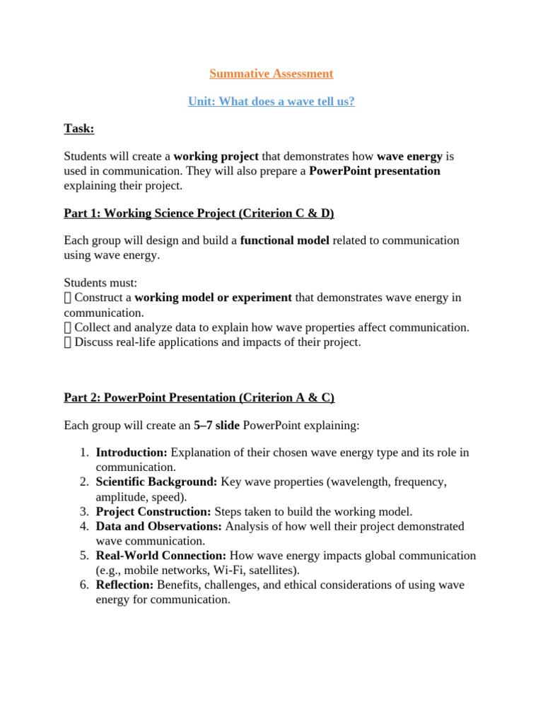 Summative assessment what does a wave tell us 1 pdf