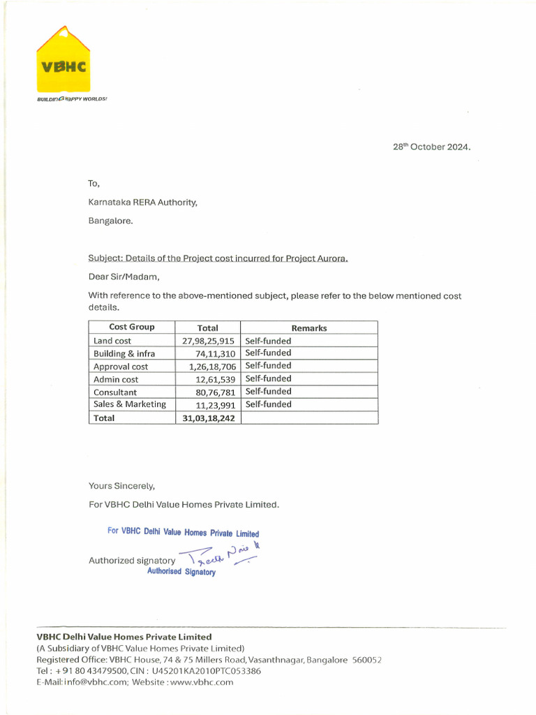 Project Cost Incurred Supporting Document | PDF