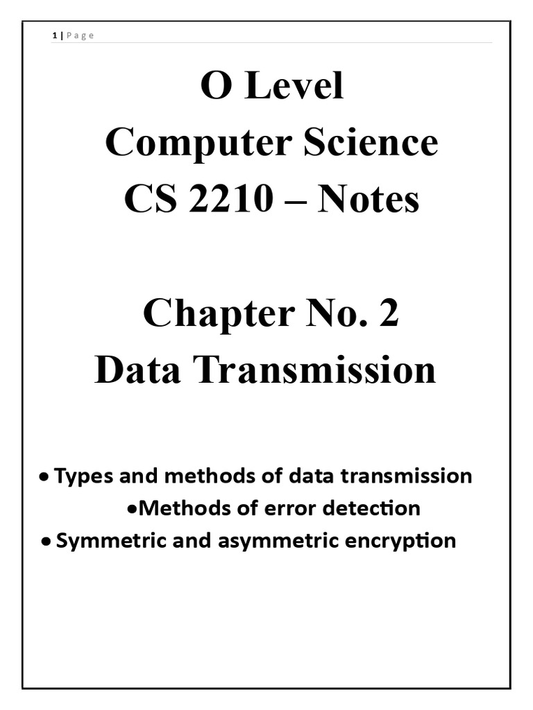 Data Transmission Methods and Techniques | PDF | Key (Cryptography ...