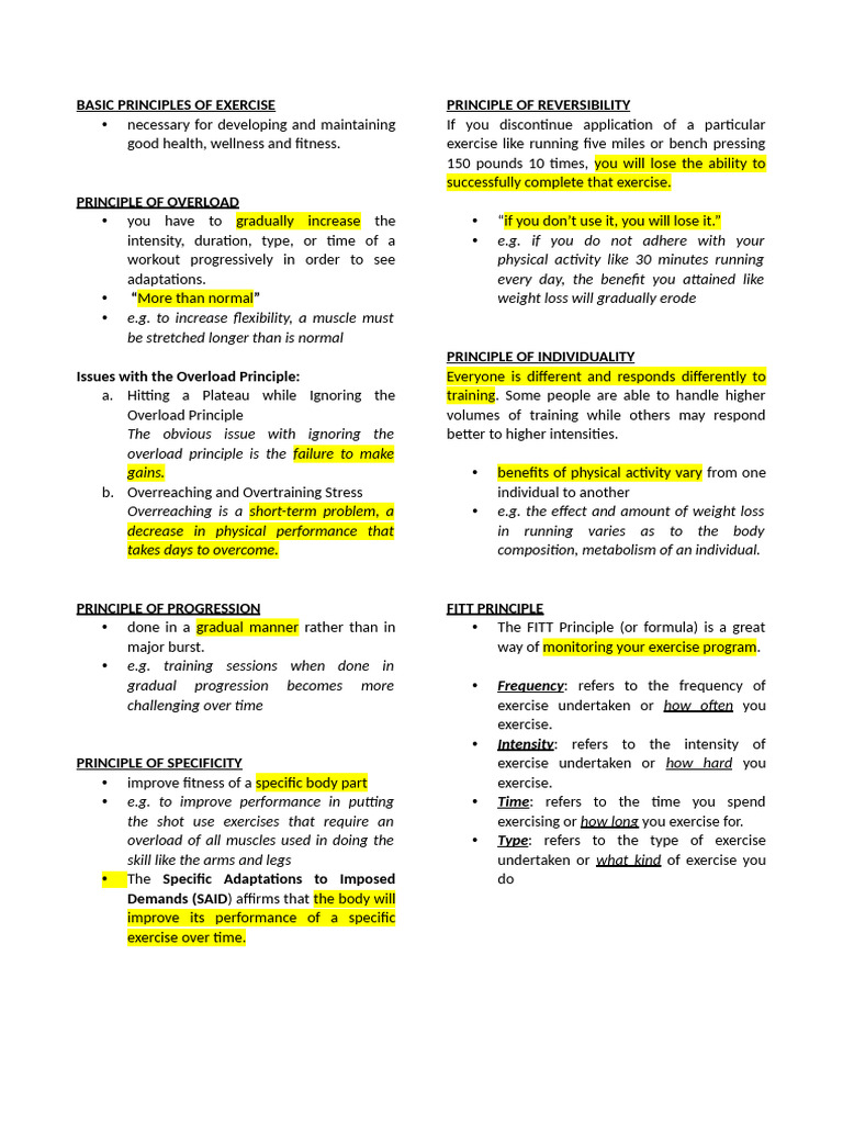 Essential Exercise Principles Explained | PDF | Clinical Medicine ...