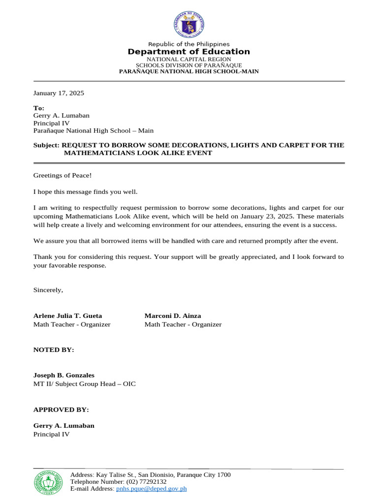Math Exhibit Letter 2025 | PDF