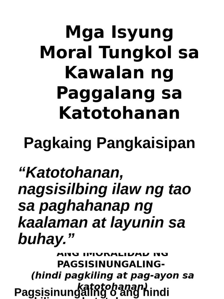 Katotohanan EsPQ4W3-4 Students | PDF