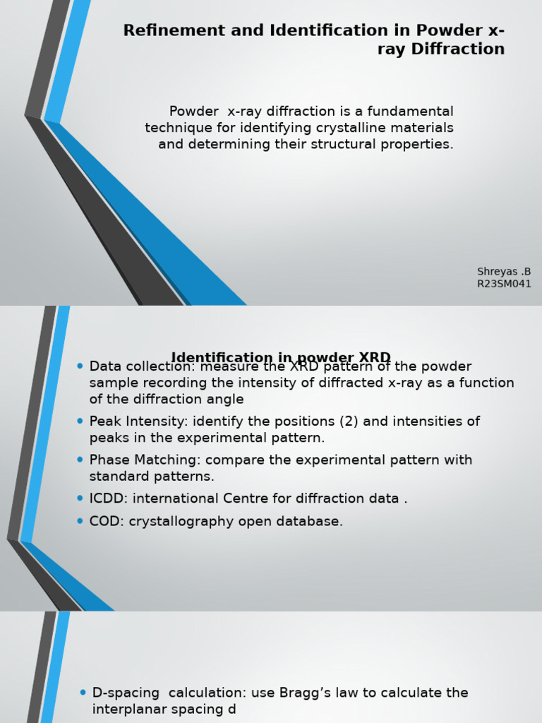 Powder XRD: Identification & Refinement Techniques | PDF | X Ray ...