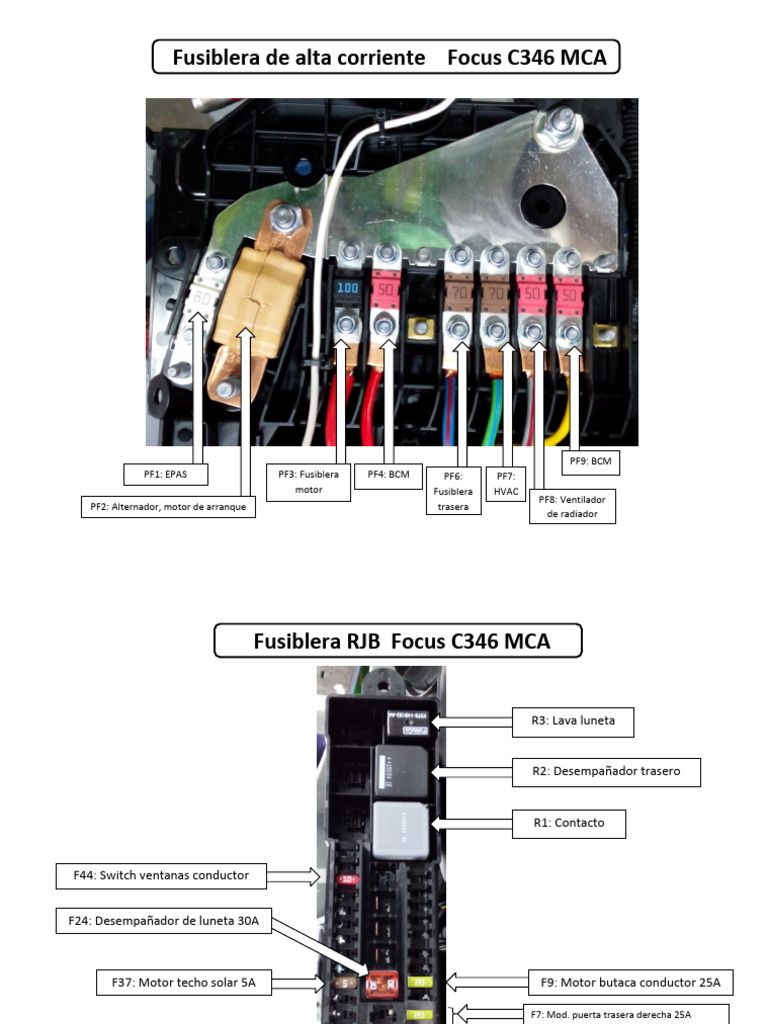 Fusiblera Focus C346 MCA: Esquema y Funciones | PDF | Ingeniería ...