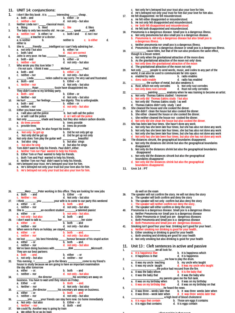 Conjunctions: Exercises on Usage | PDF | Santa Claus