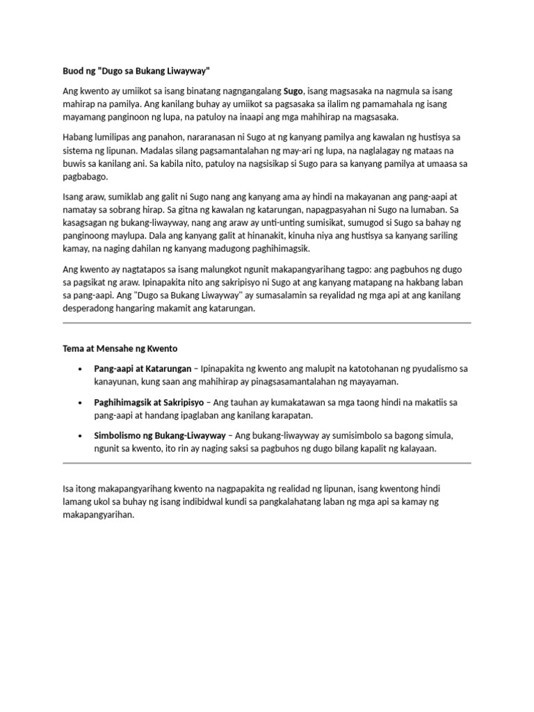 Buod NG | PDF