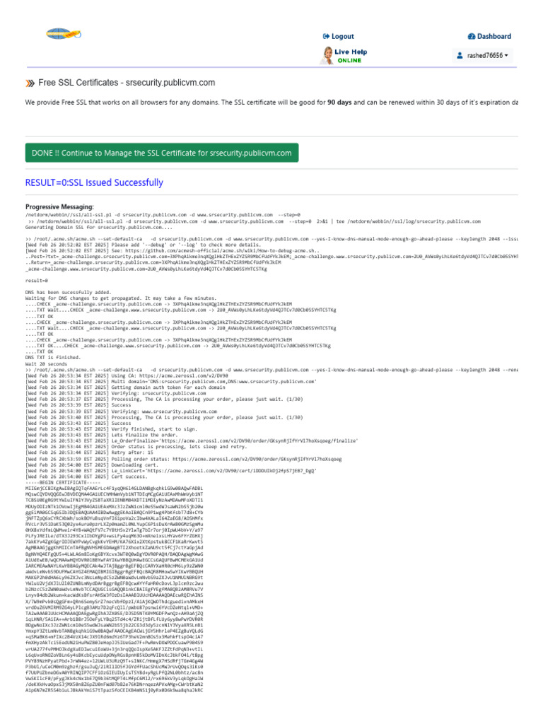 Free SSL Certificate for PublicVM Domain | PDF | Public Key Certificate ...