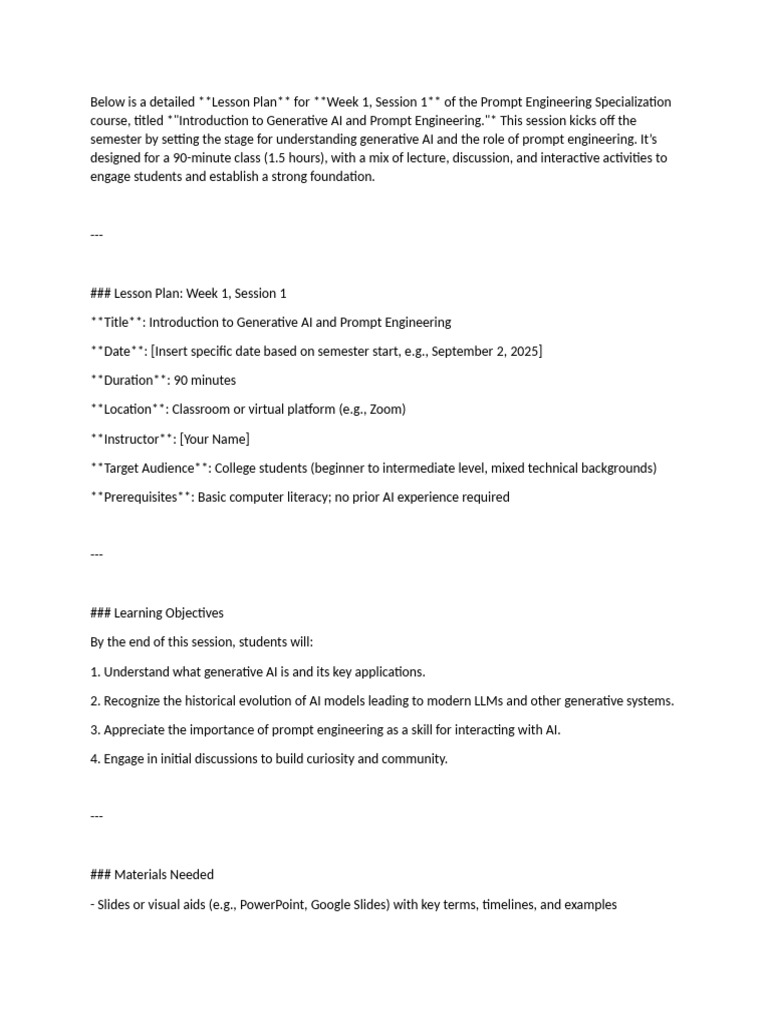 Intro to Generative AI & Prompt Engineering | PDF | Artificial ...