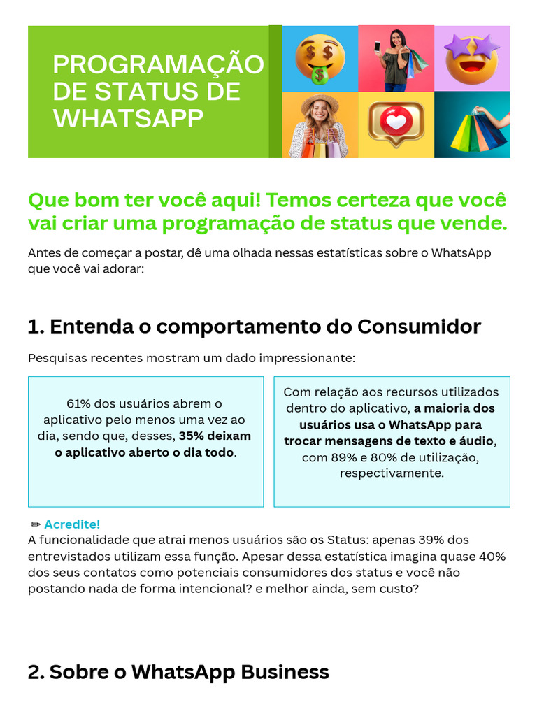 Estratégias de Status no WhatsApp para Vendas | PDF