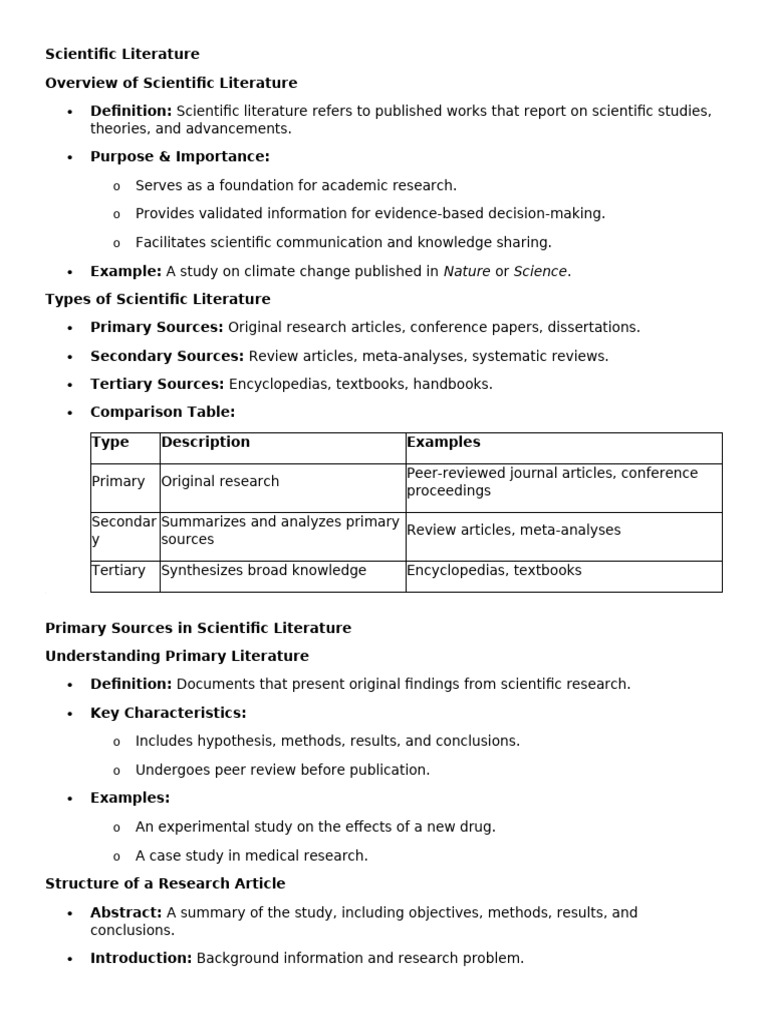 Understanding Scientific Literature Types | PDF | Open Access | Inquiry
