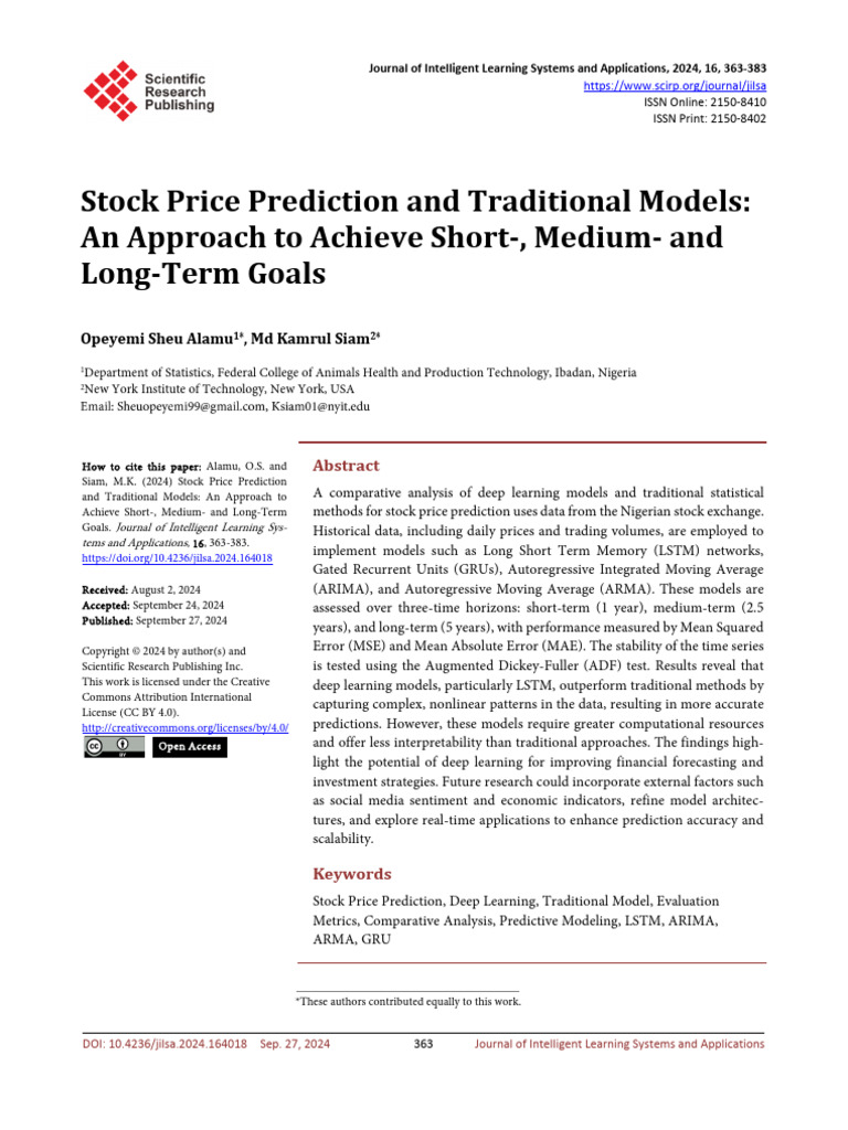 2410.07220v1 | PDF | Autoregressive Integrated Moving Average | Prediction