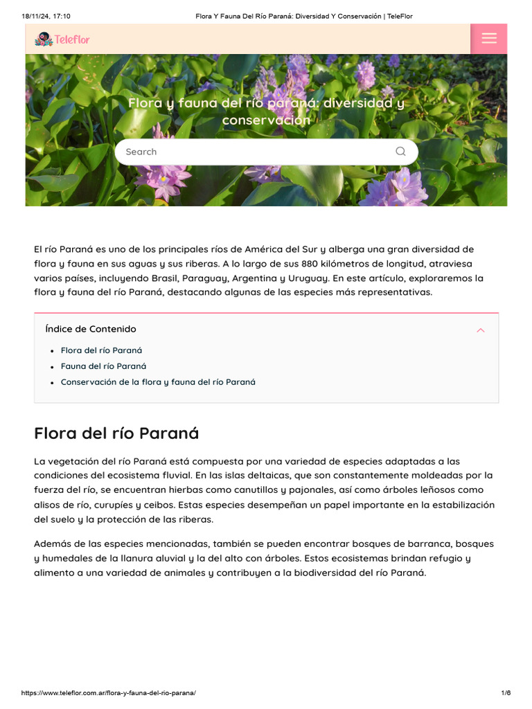 Flora y fauna del río Paraná | PDF | Biodiversidad | Fauna