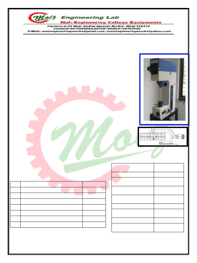 Vickers Hardness Tester Moiz | PDF | Hardness | Mechanical Engineering