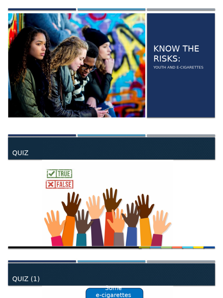 Youth Know The Risks Pres 508 | PDF | Electronic Cigarette | Nicotine