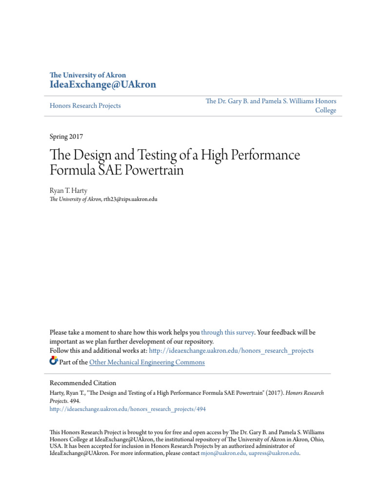High-Performance Formula SAE Powertrain | PDF | Engines | Engine Technology